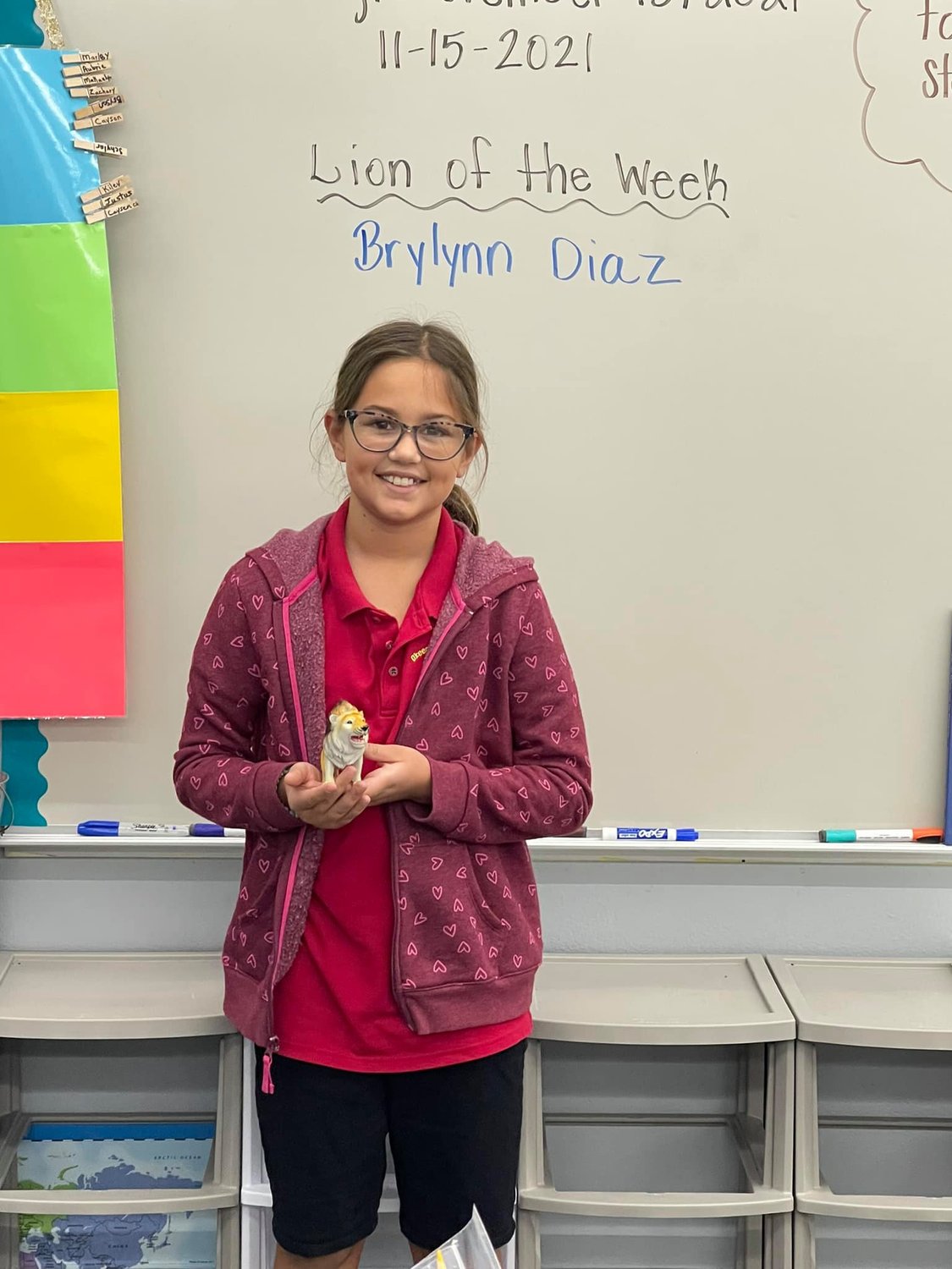 Brylynn 5th grade is a Lion of the Week.